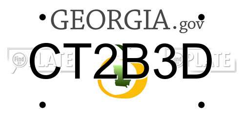 CT2B3D Georgia License Plate