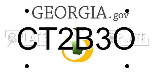 CT2B3O Georgia License Plate