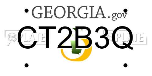 CT2B3Q Georgia License Plate