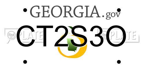 CT2S3O Georgia License Plate