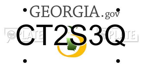 CT2S3Q Georgia License Plate