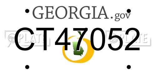 CT47052 Georgia License Plate