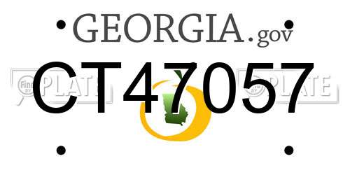 CT47057 Georgia License Plate