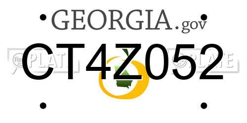 CT4Z052 Georgia License Plate