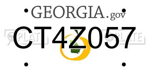 CT4Z057 Georgia License Plate