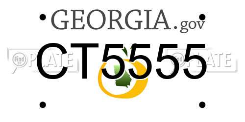 CT5555 Georgia License Plate