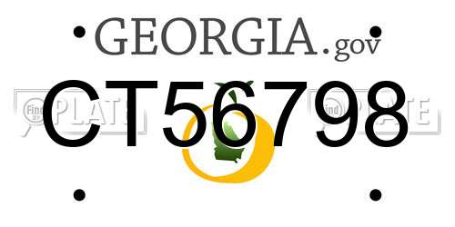 CT56798 Georgia License Plate