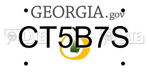 CT5B7S Georgia License Plate