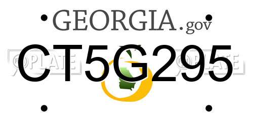 CT5G295 Georgia License Plate