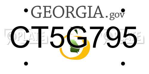 CT5G795 Georgia License Plate