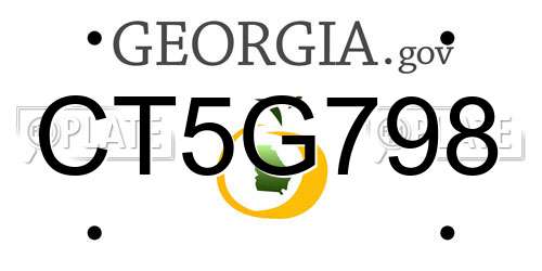 CT5G798 Georgia License Plate