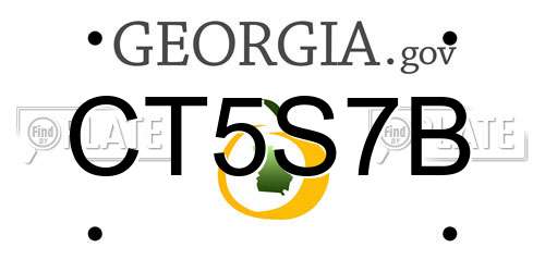 CT5S7B Georgia License Plate