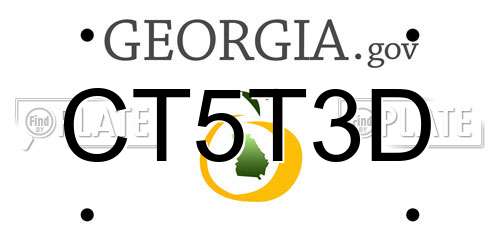 CT5T3D Georgia License Plate