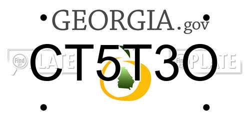CT5T3O Georgia License Plate