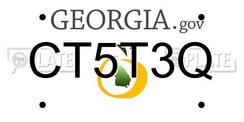CT5T3Q Georgia License Plate