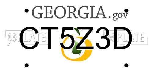 CT5Z3D Georgia License Plate