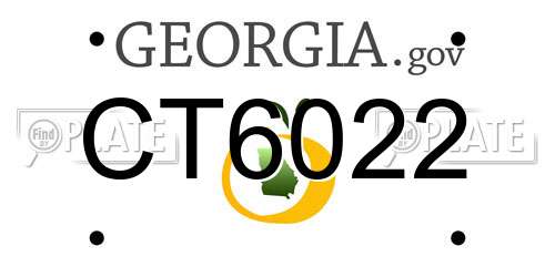 CT6022 Georgia License Plate