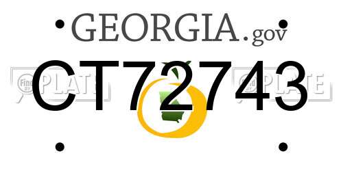 CT72743 Georgia License Plate