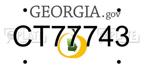 CT77743 Georgia License Plate