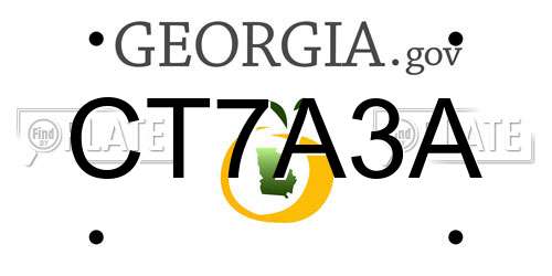 CT7A3A Georgia License Plate