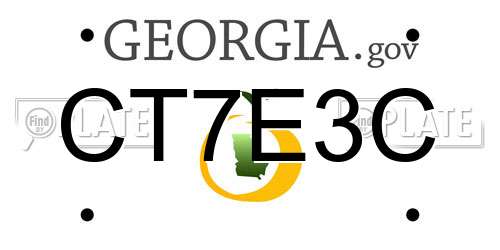 CT7E3C Georgia License Plate
