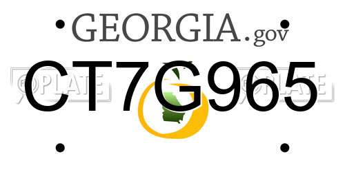 CT7G965 Georgia License Plate