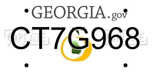CT7G968 Georgia License Plate