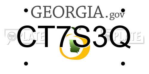 CT7S3Q Georgia License Plate