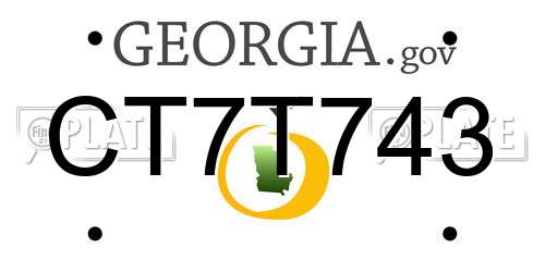 CT7T743 Georgia License Plate