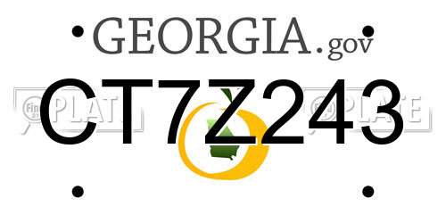 CT7Z243 Georgia License Plate