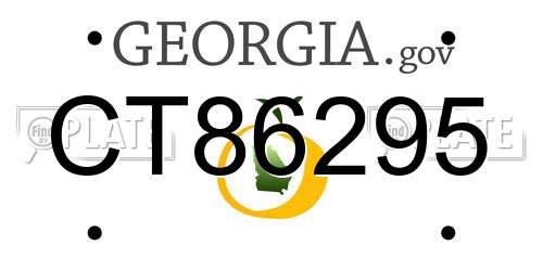 CT86295 Georgia License Plate
