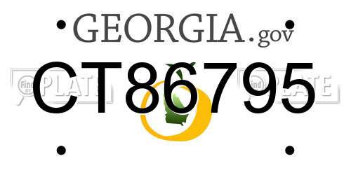 CT86795 Georgia License Plate