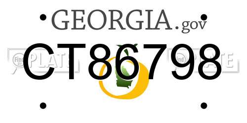 CT86798 Georgia License Plate