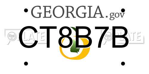CT8B7B Georgia License Plate