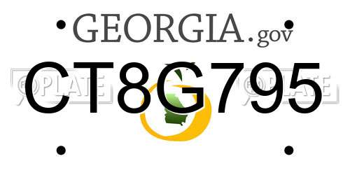 CT8G795 Georgia License Plate