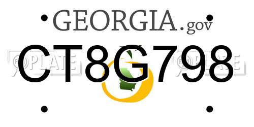 CT8G798 Georgia License Plate