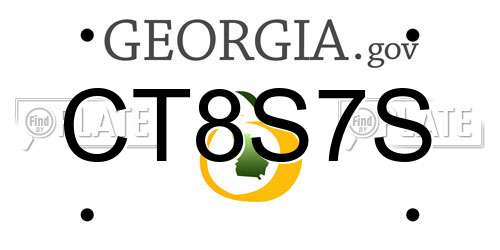 CT8S7S Georgia License Plate