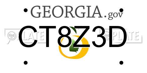 CT8Z3D Georgia License Plate