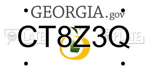 CT8Z3Q Georgia License Plate