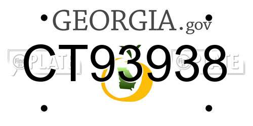 CT93938 Georgia License Plate