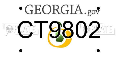 CT9802 Georgia License Plate