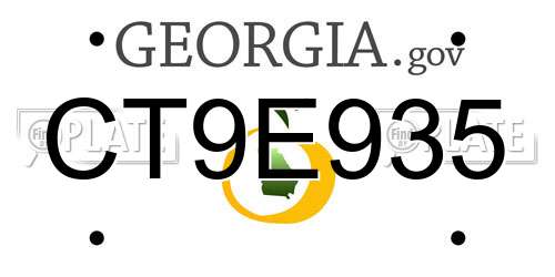 CT9E935 Georgia License Plate