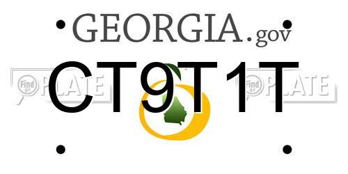 CT9T1T Georgia License Plate