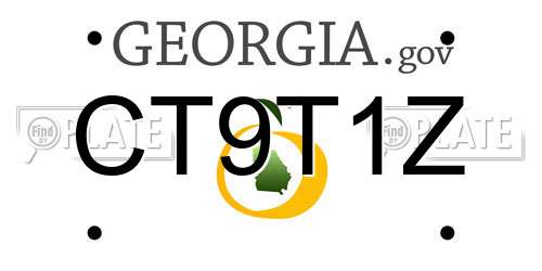 CT9T1Z Georgia License Plate