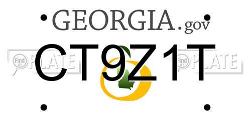 CT9Z1T Georgia License Plate
