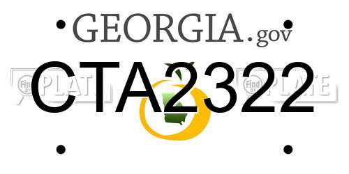CTA2322 Georgia License Plate