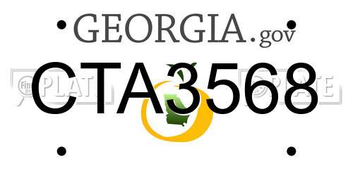 CTA3568 Georgia License Plate