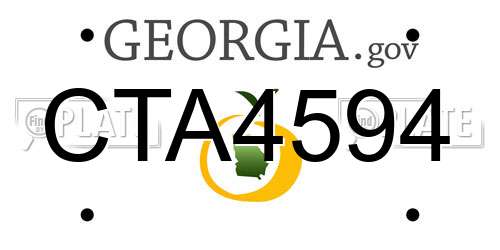 CTA4594 Georgia License Plate