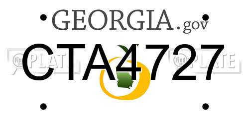 CTA4727 Georgia License Plate