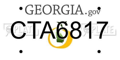 CTA6817 Georgia License Plate